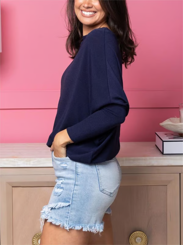 "Dreamy Knit" Boatneck Dolman Top