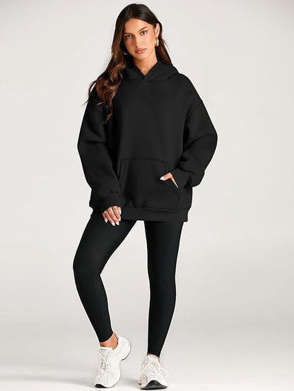 🔥Today 3-pack only $28.98 (all colors)🔥Fashion Queen Fall Winter Oversized Hooded Fleece Sweatshirt